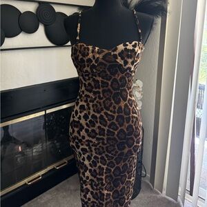 Fashion Nova Leopard print midi dress